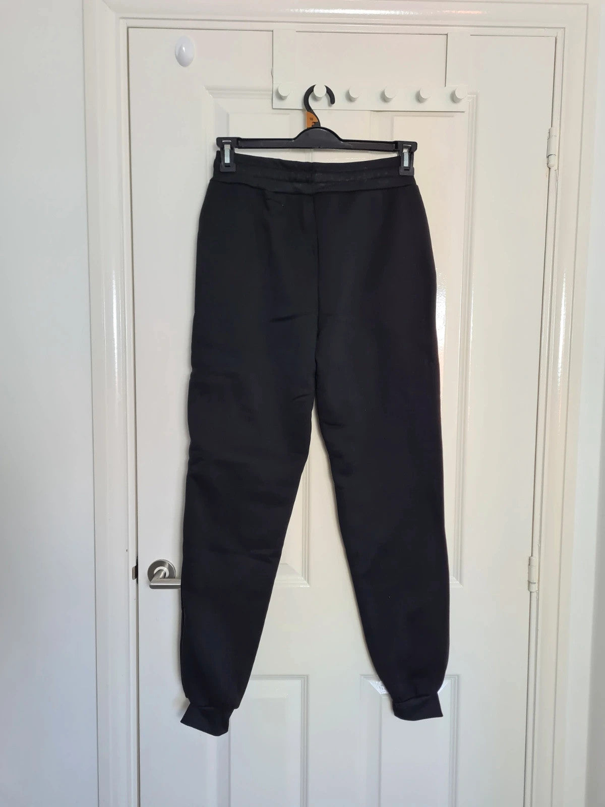 Generic men classic black joggers activewear elastic waist drawstring cuff hem sport gym outfit S