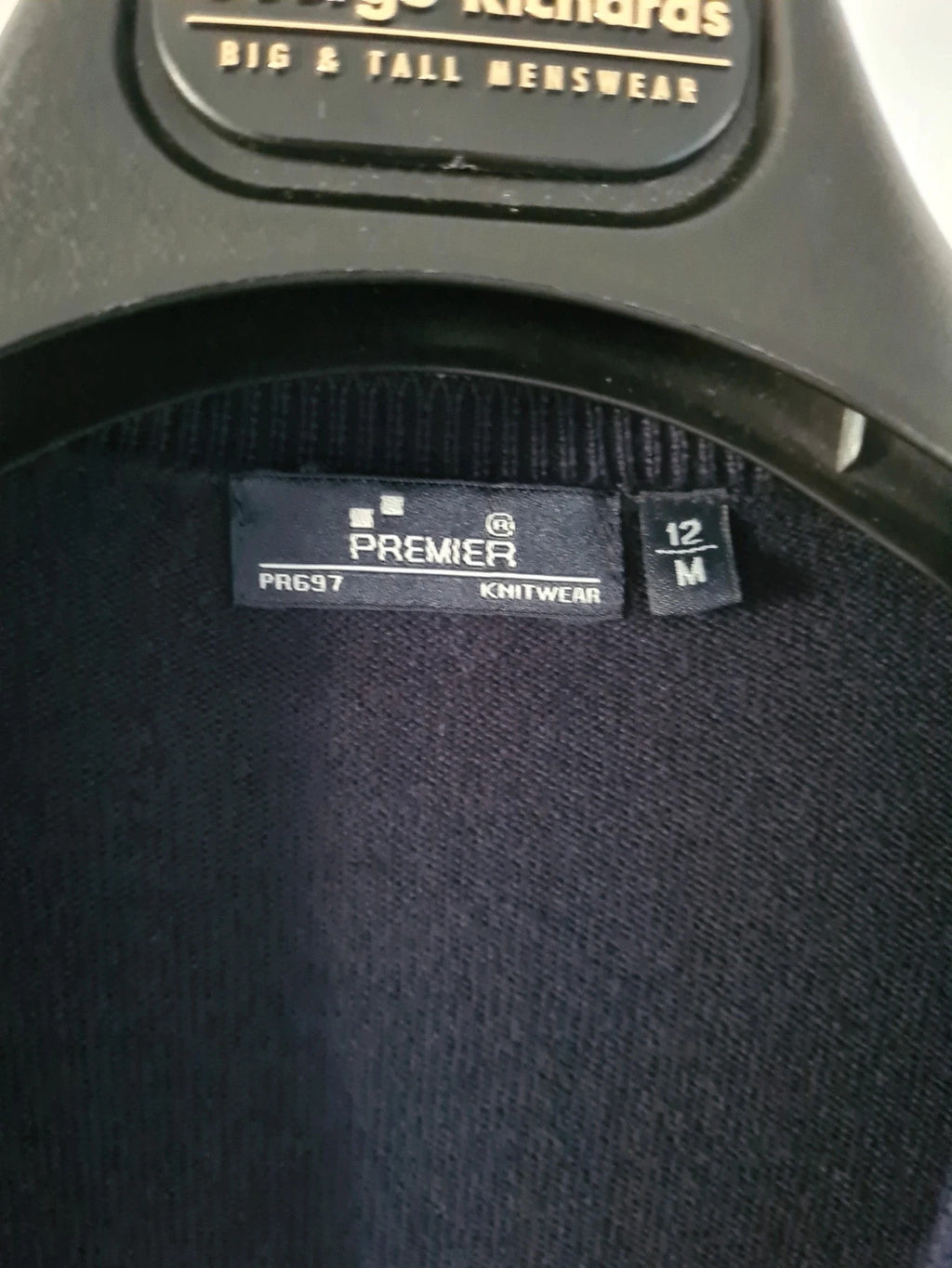 Premier women navy knit ribb cardigan essential workwear buttons V-neck cotton blend smart M/12