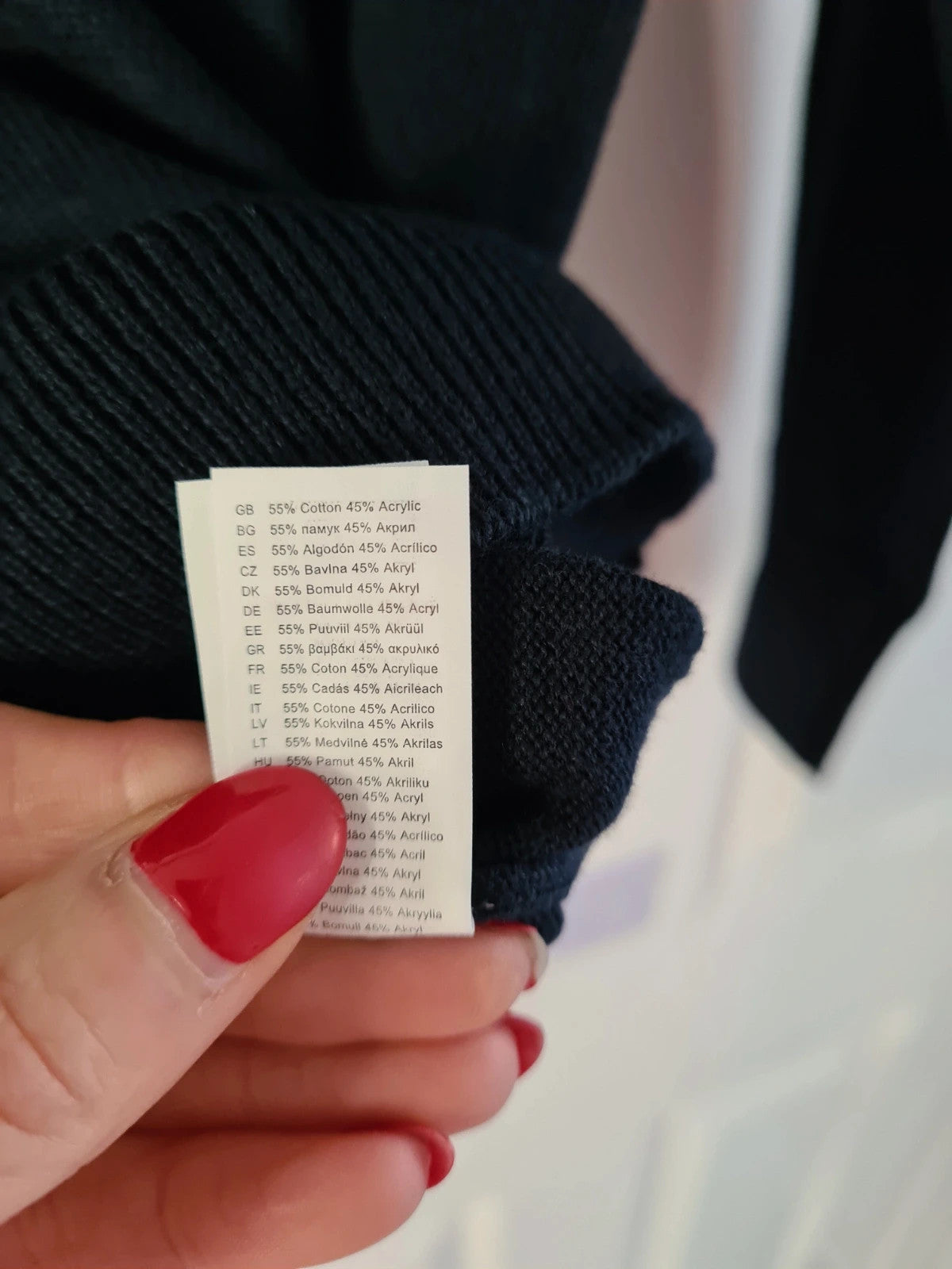 Premier women navy knit ribb cardigan essential workwear buttons V-neck cotton blend smart M/12