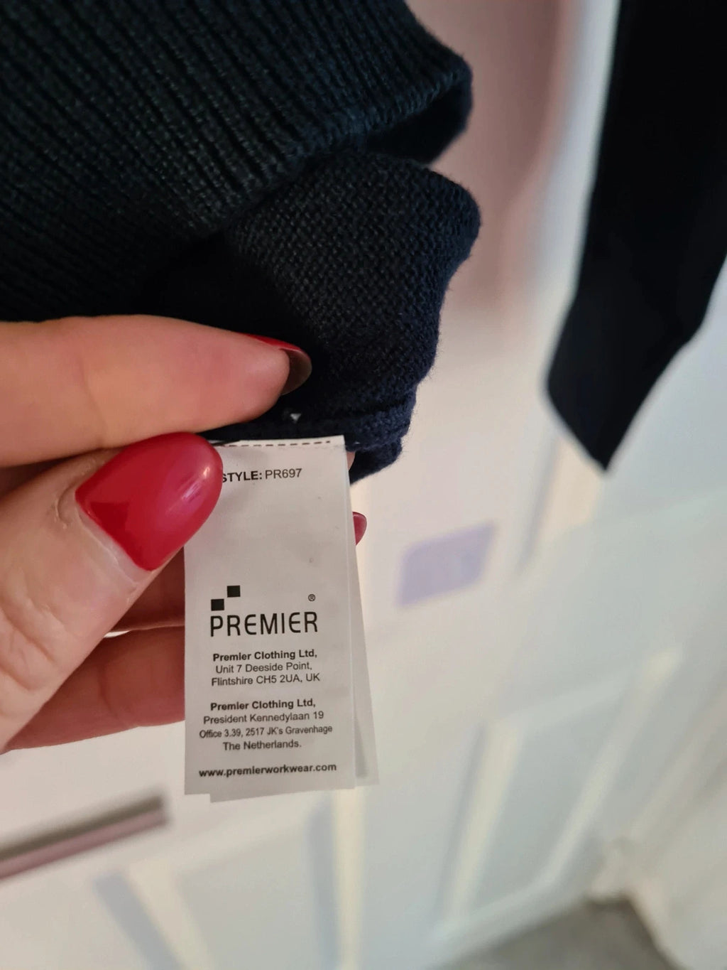 Premier women navy knit ribb cardigan essential workwear buttons V-neck cotton blend smart M/12