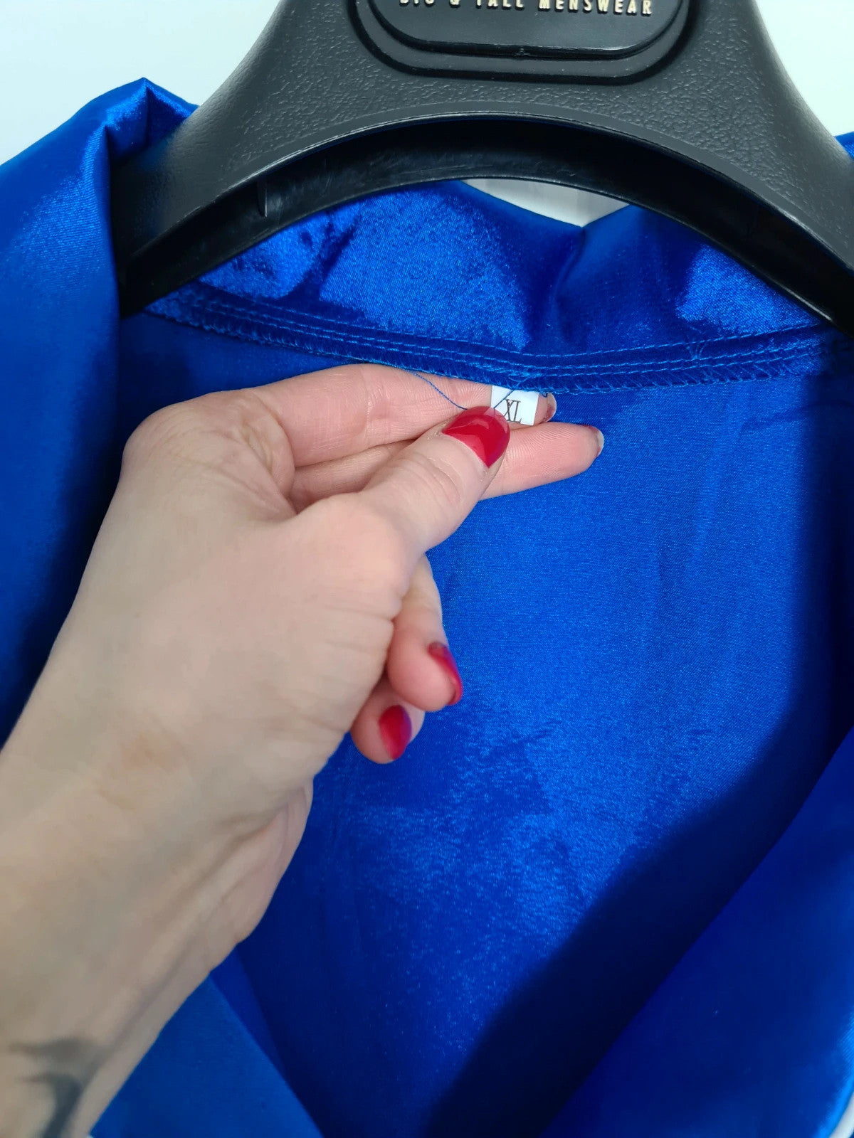 Generic women blue satin 2pcs pyjamas long sleeve V-neck shirt elastic waist pants nightwear XL/14