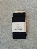 Monki women black 2pack tights 40den soft stretchy wide elastic waist reinforced seams casual M