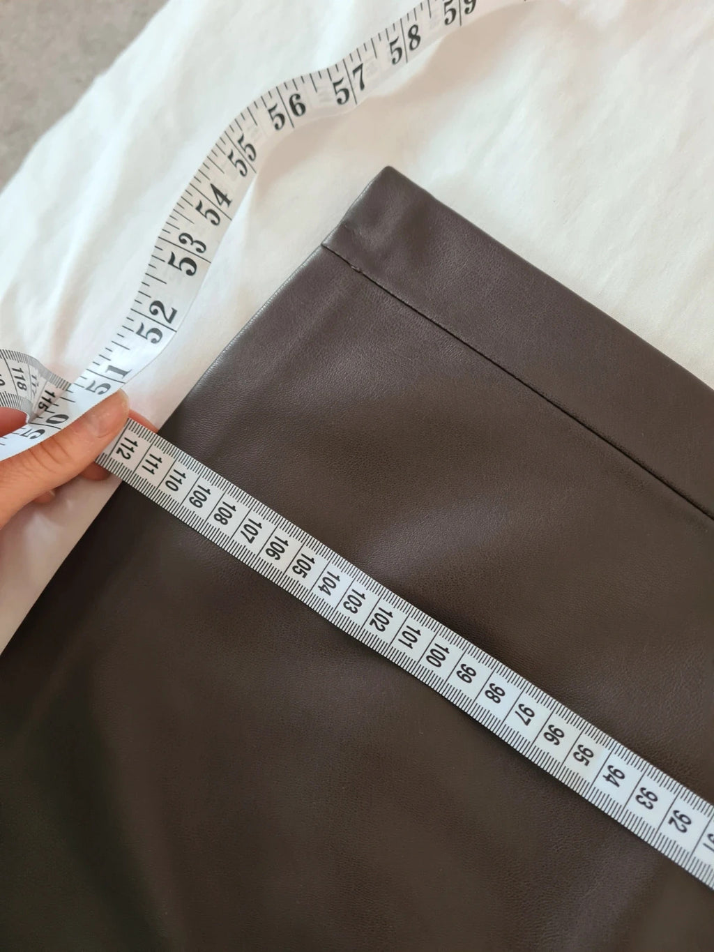 Mango women brown/chocolate faux leather flared trousers effect skinny mid rise casual UK10