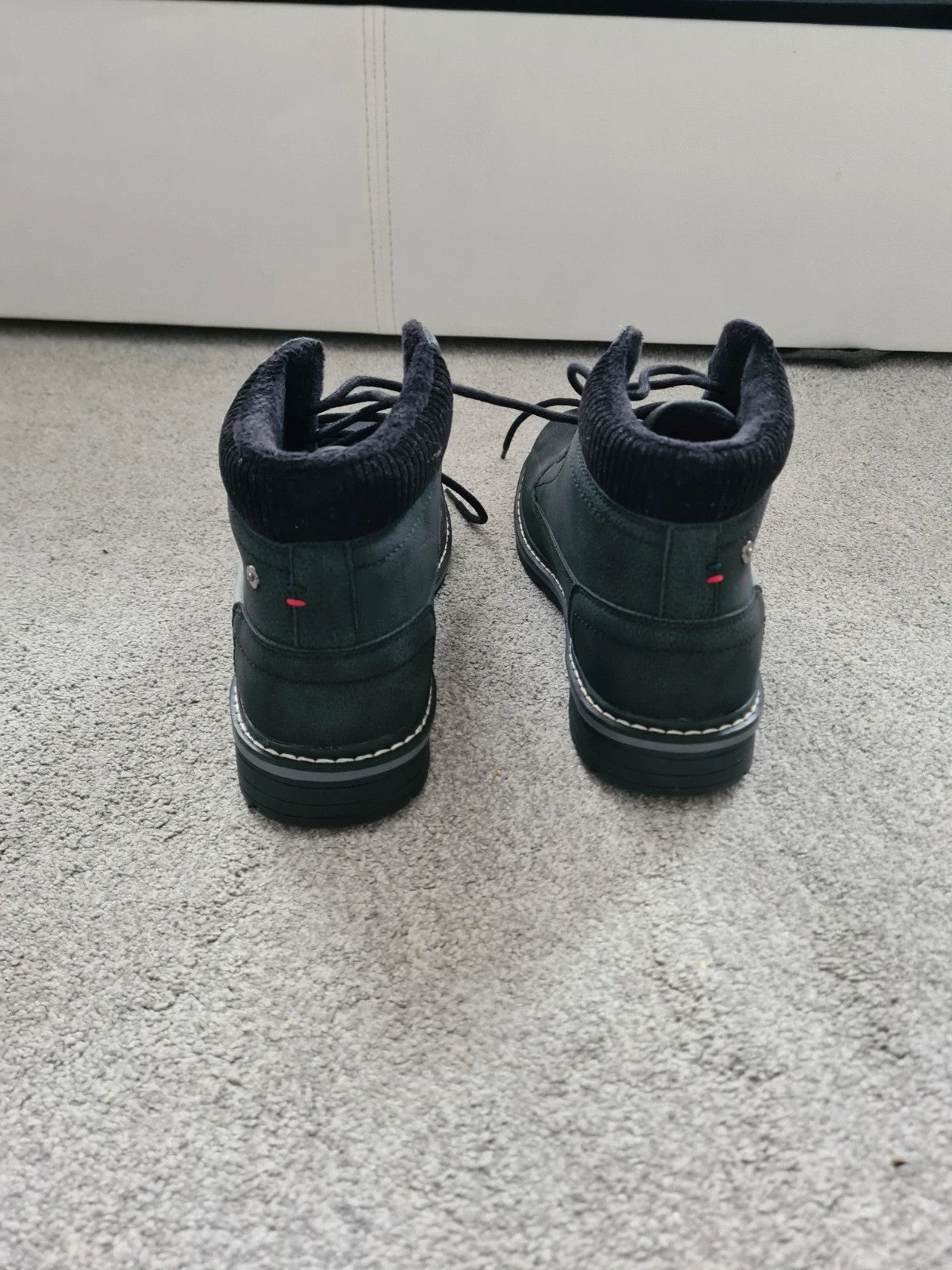 Generic men black snow boots ankle lightweight insulated sherpa lined trekking walking 7/41