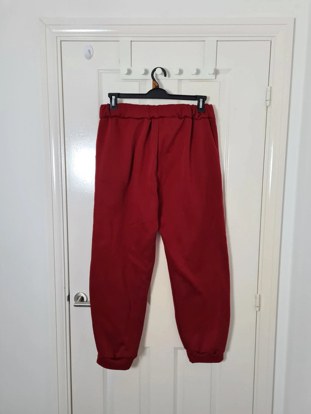 Generic women red joggers drawsting pockets activewear loungewear casual XL/14