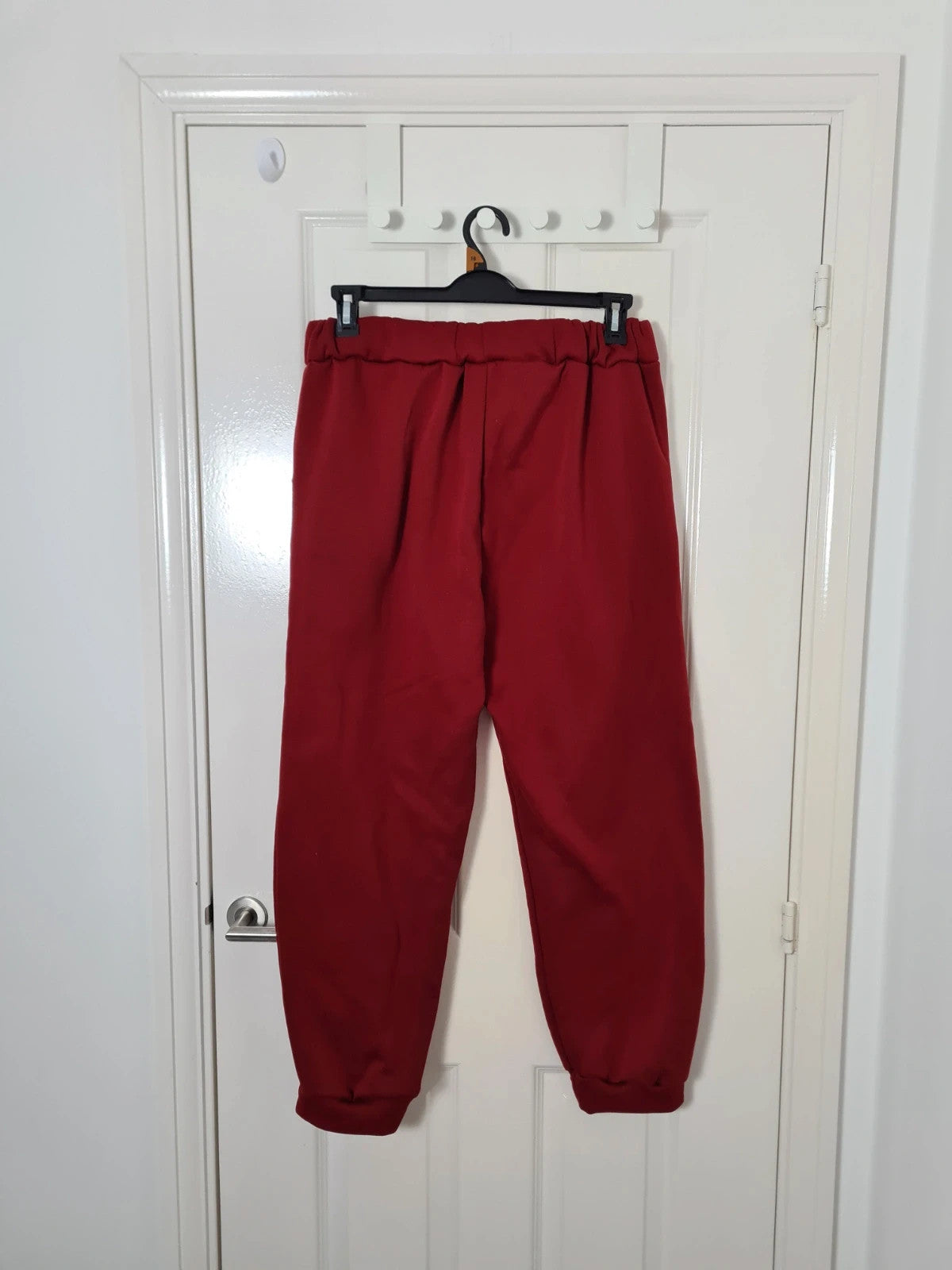 Generic women red joggers drawsting pockets activewear loungewear casual XL/14