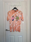 Disney Her Universe unisex Zootropolis Flash&Priscila tie-dye T-shirt cotton tee orange/white L