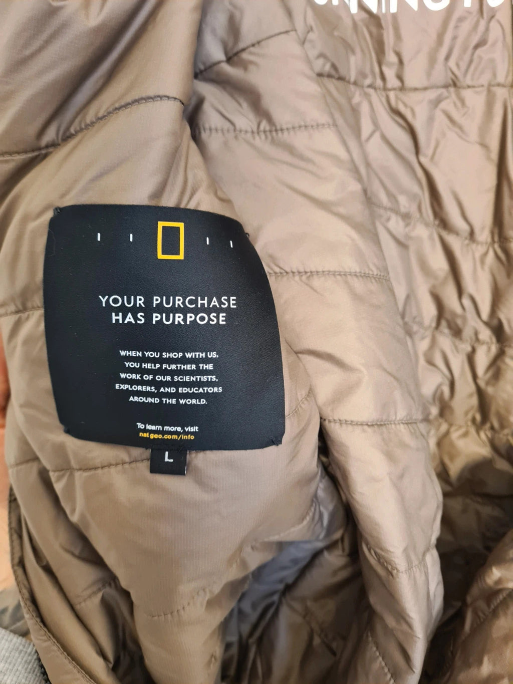 National Geographic men khaki innovation bomber jacket lightweight zip-up pocket modern casual L