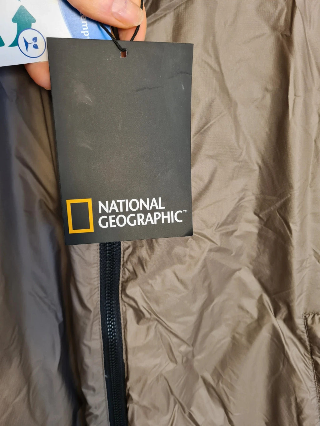 National Geographic men khaki innovation bomber jacket lightweight zip-up pocket modern casual L