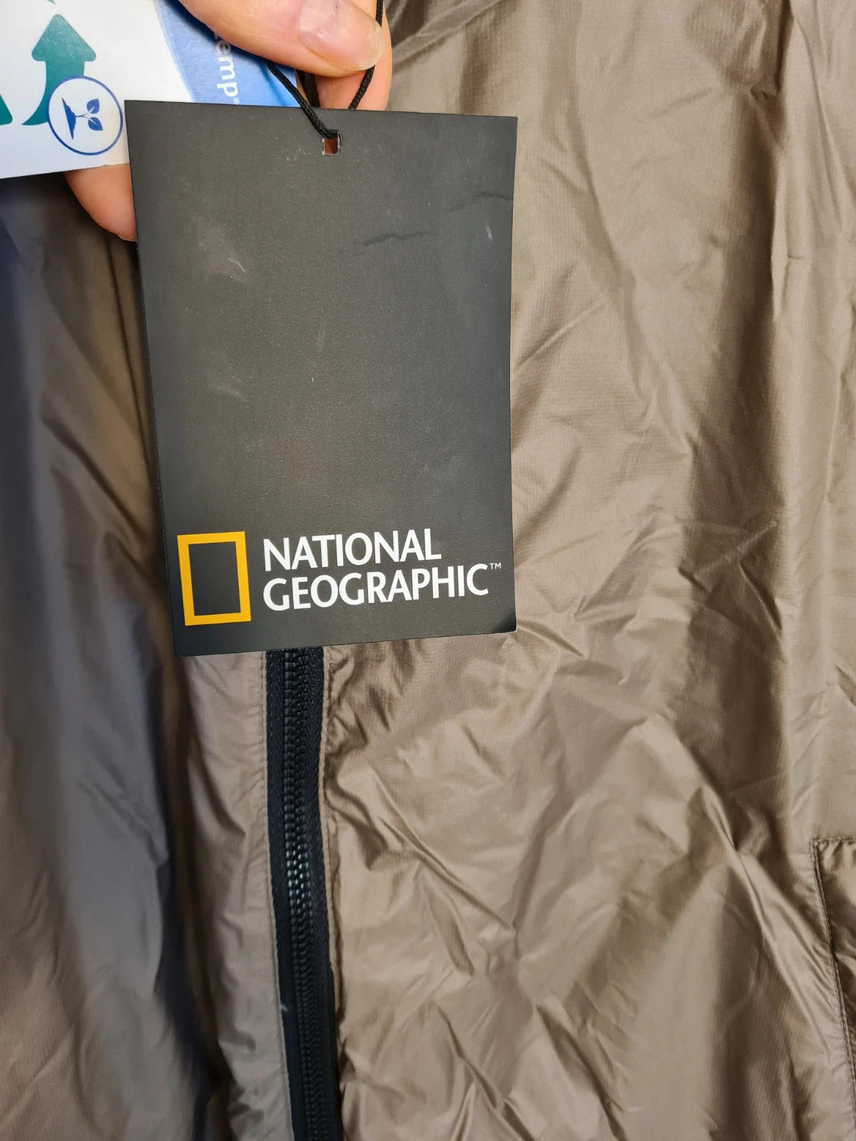 National Geographic men khaki innovation bomber jacket lightweight zip-up pocket modern casual L
