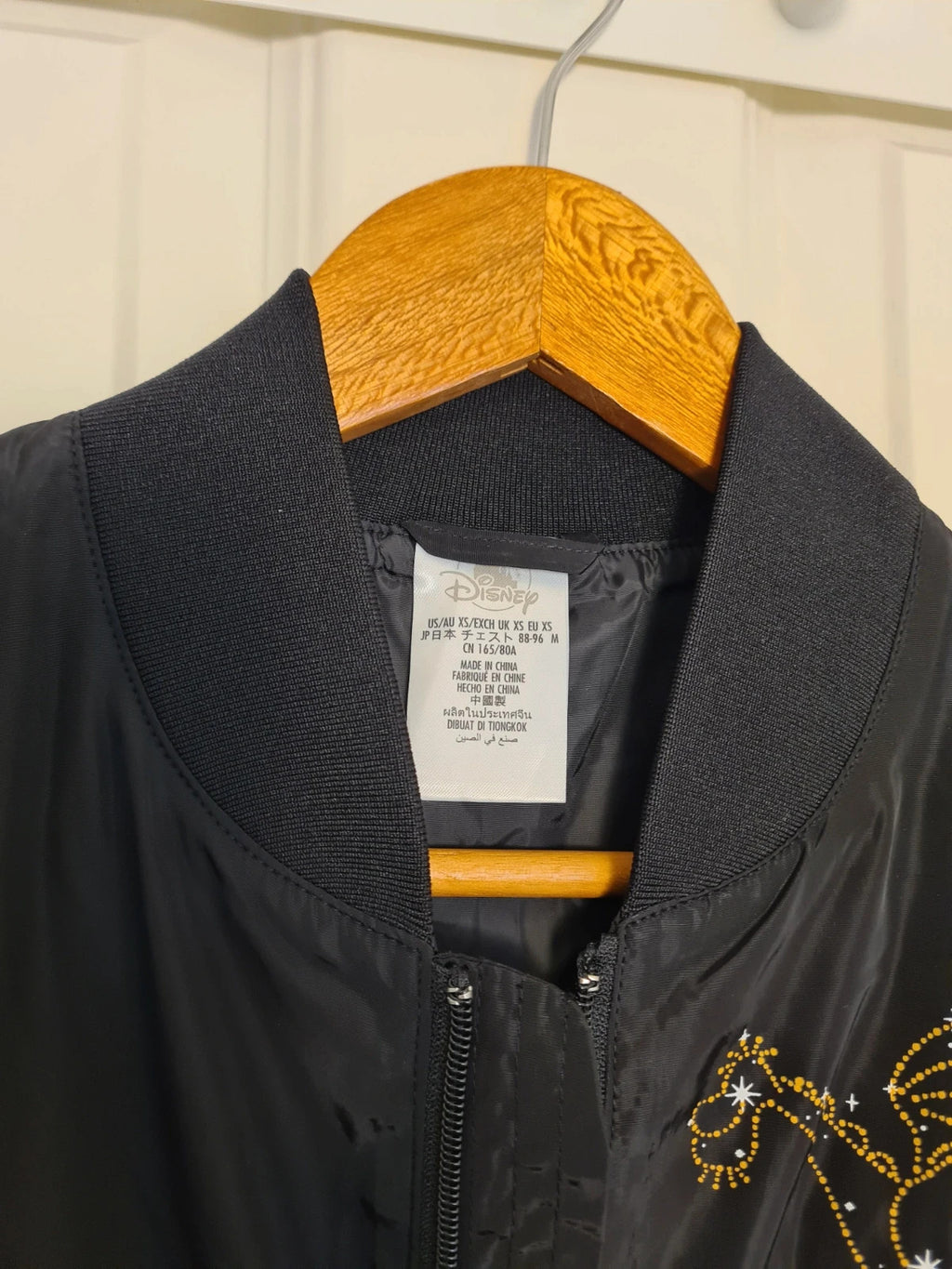 Disney unisex black Main Street electrical parade 50y light up windbreaker jacket varsity bomber XS