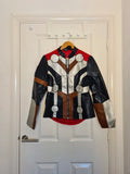 Disney women Marvel Thor Her Universe faux leather jacket biker racer red/silver/black M/10