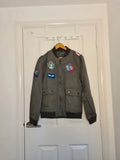 Disney unisex green/camo Avatar Pandora military varsity jacket cotton zip-up embroidered Y2K S
