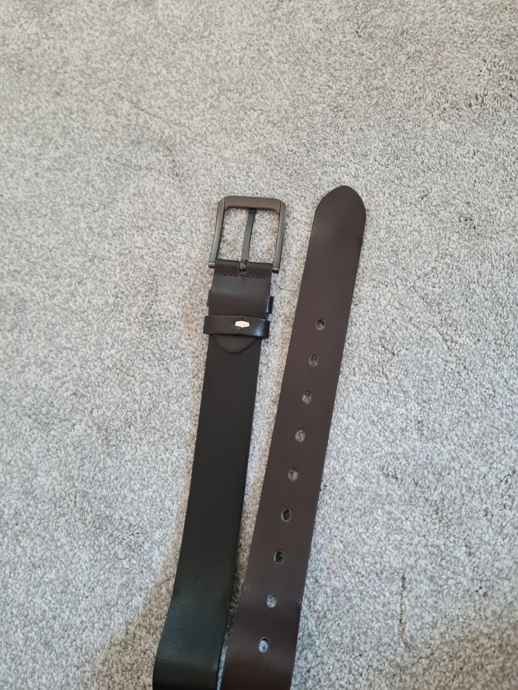 Generic men dark brown belt square buckle casual essential long belt 49inch/125cm