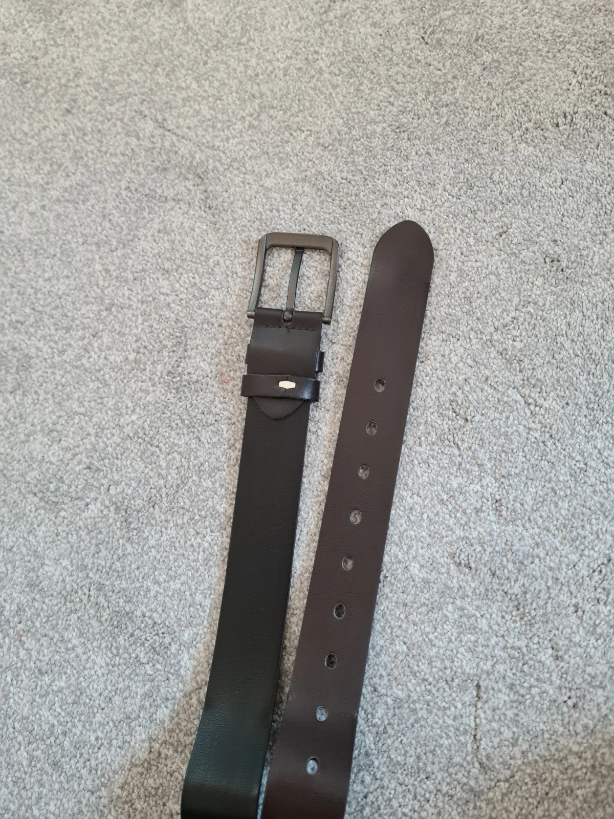 Generic men dark brown belt square buckle casual essential long belt 49inch/125cm