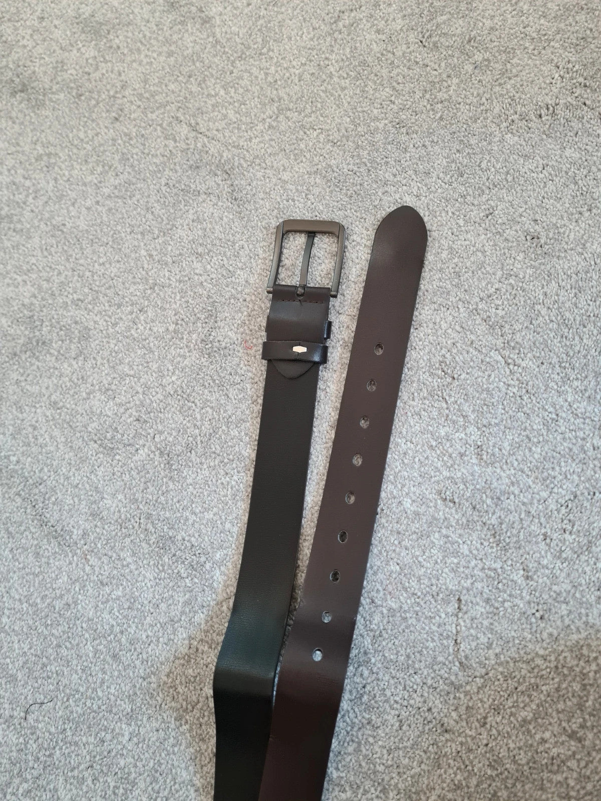 Generic men dark brown belt square buckle casual essential long belt 49inch/125cm