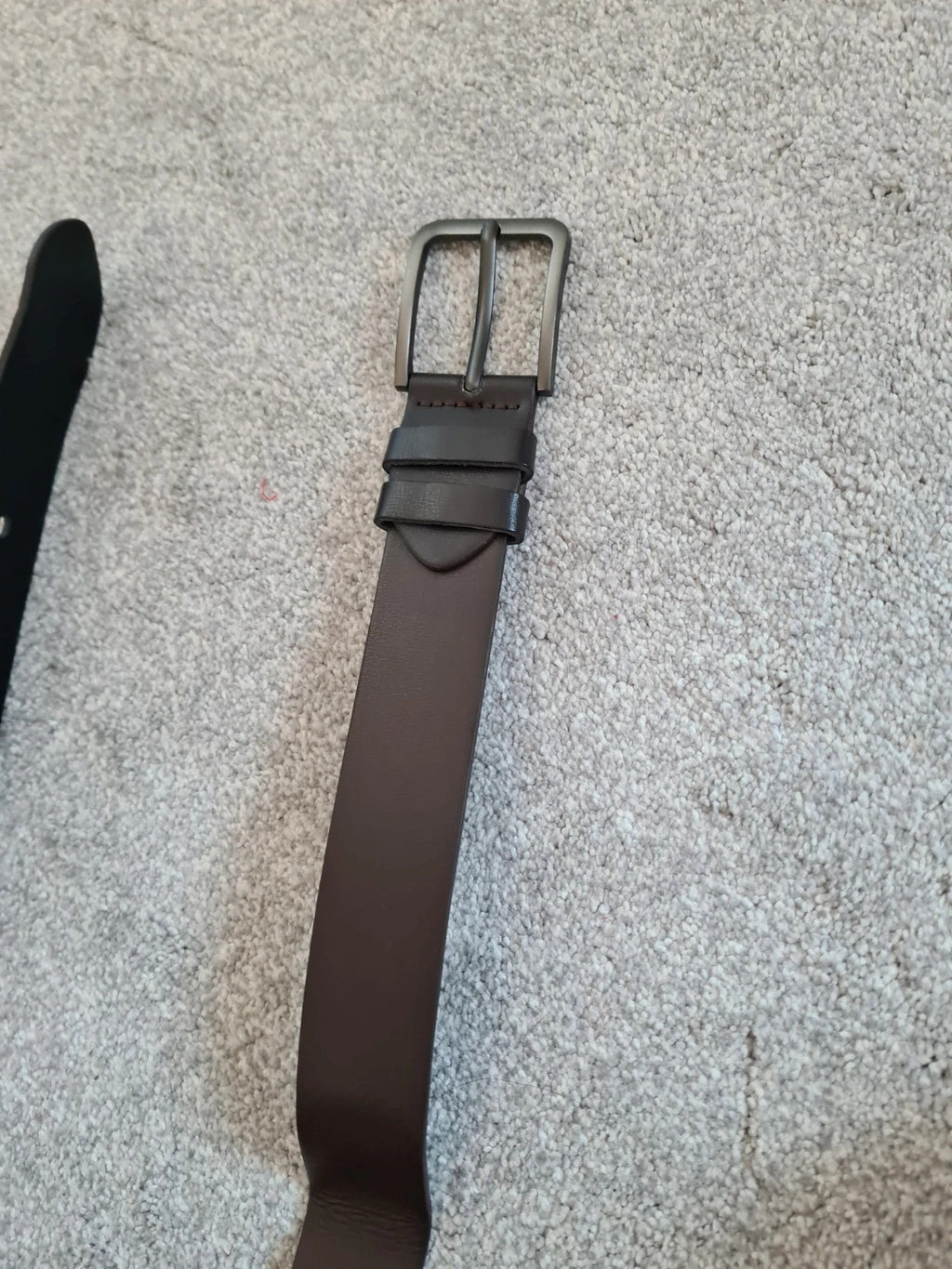 Generic men dark brown belt square buckle casual essential long belt 49inch/125cm