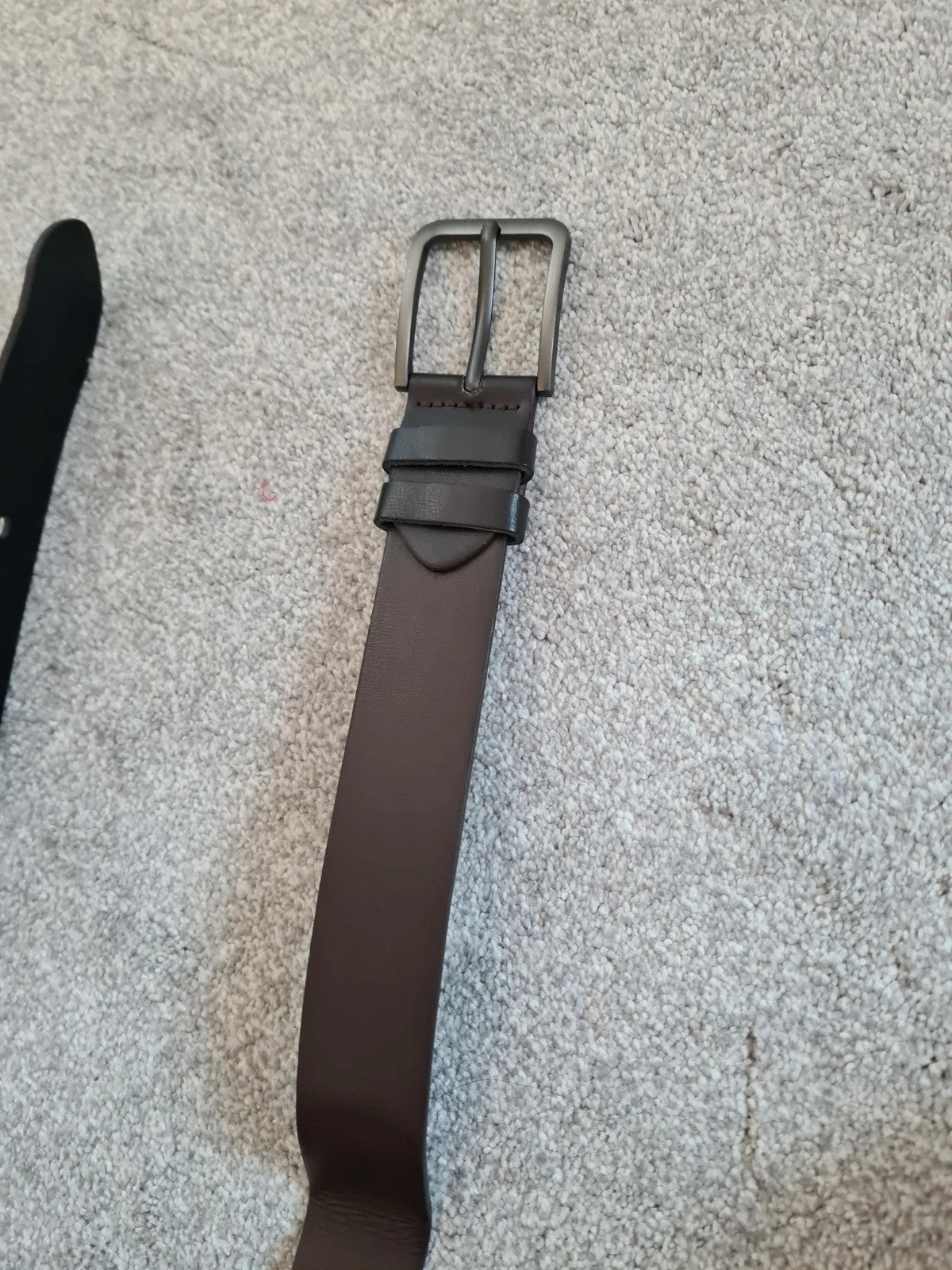 Generic men dark brown belt square buckle casual essential long belt 49inch/125cm