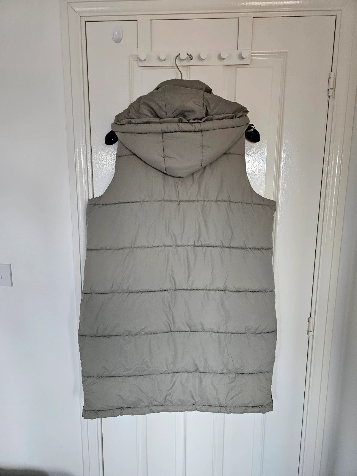 F&F body warmer gilet women longline padded qulited hood vest grey L