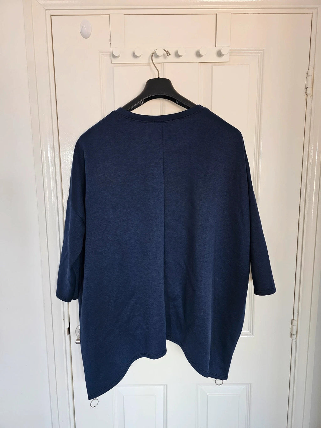 New Collection sweatshirt heart women short sleeve oversize italian tunic long jumper zip side navy