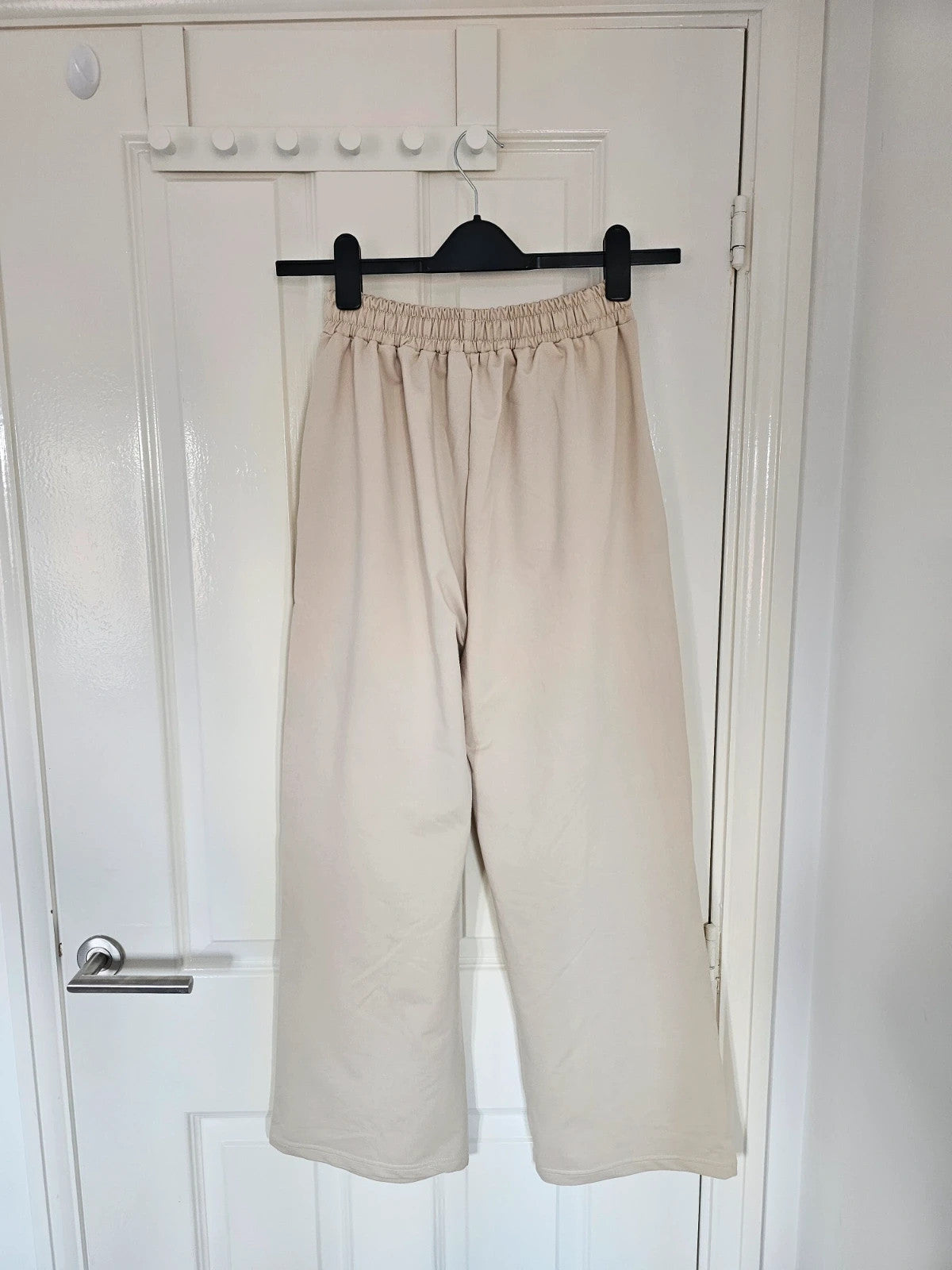 Generic leisure sport tracksuit half zip sweatshirt wide leg pants women jumper joggers beige M/10