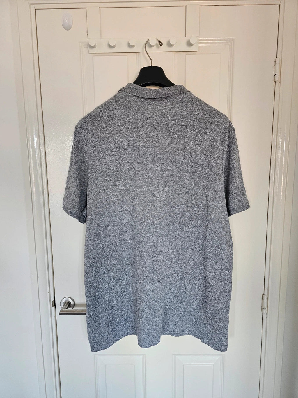 F&F classic polo shirt men short sleeve cotton blend button neck T-shirt casual regular grey 3XL