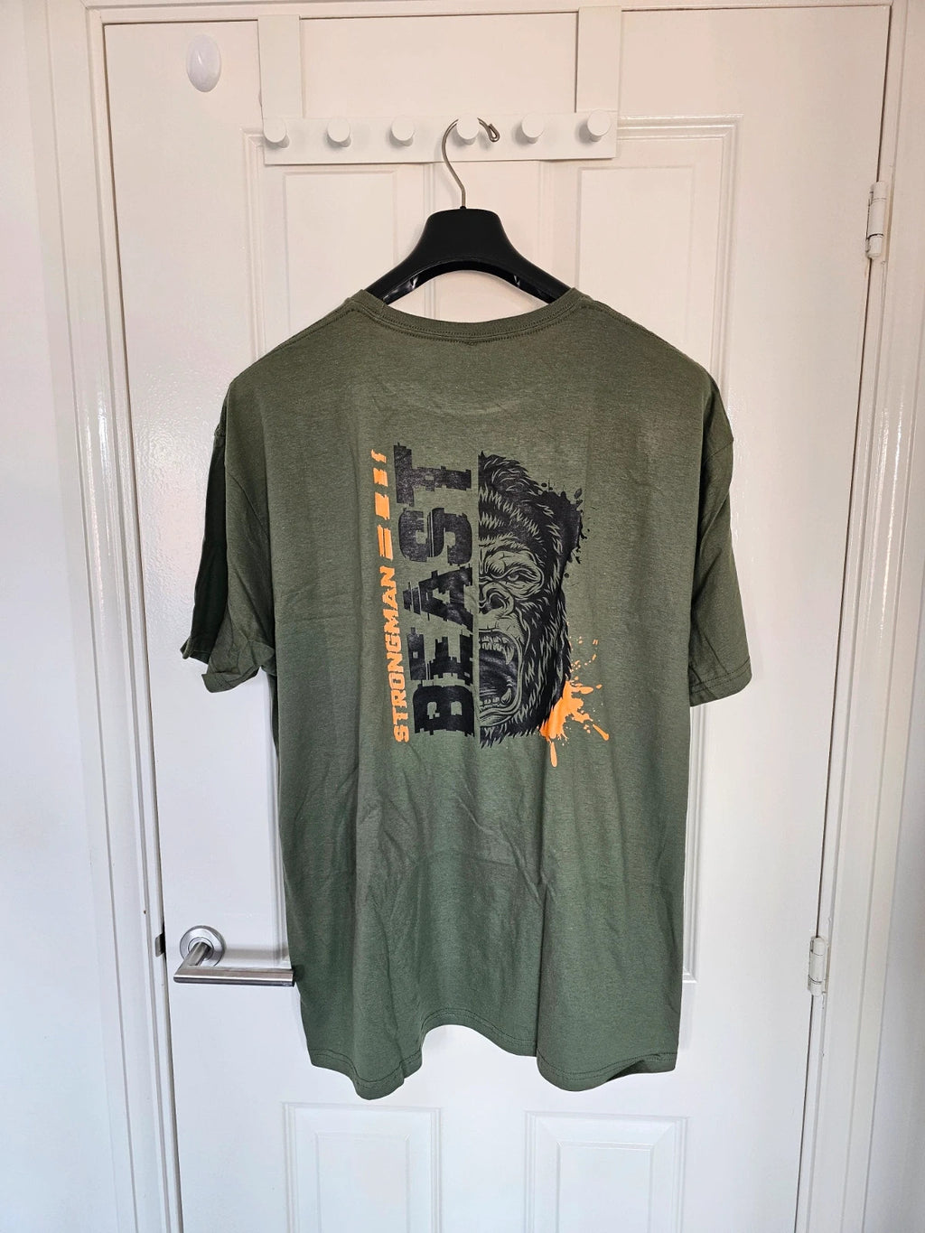 Gymtier strongman beast T-shirt men gym tee cotton mix activewear casual graphic green  2XL