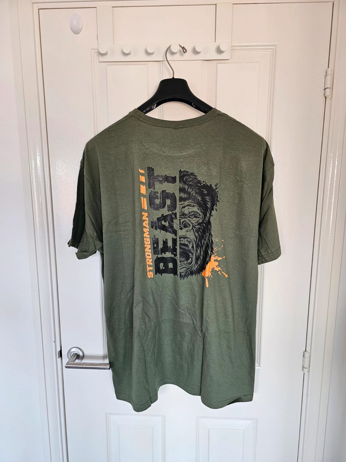 Gymtier strongman beast T-shirt men gym tee cotton mix activewear casual graphic green  2XL