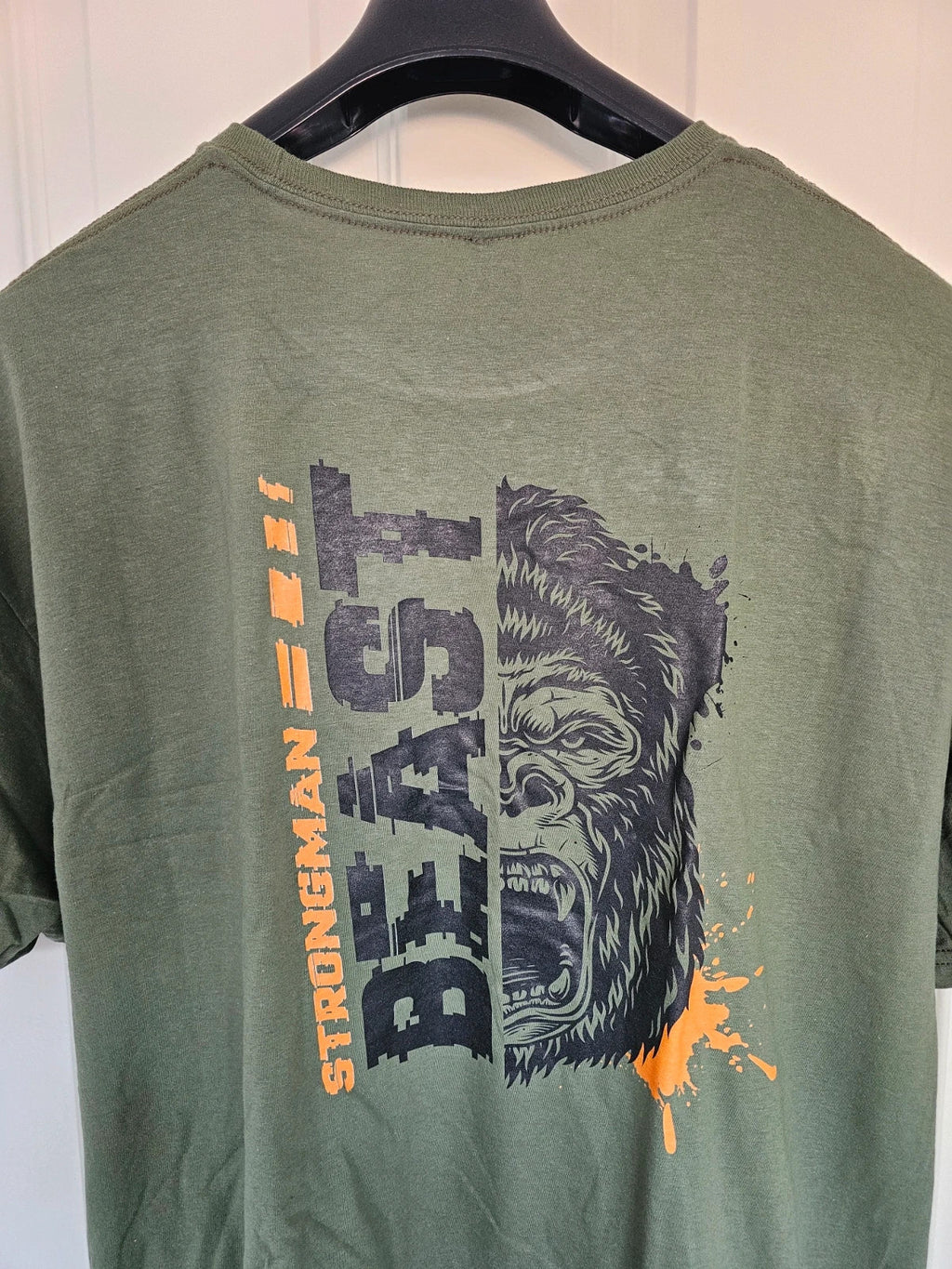 Gymtier strongman beast T-shirt men gym tee cotton mix activewear casual graphic green  2XL