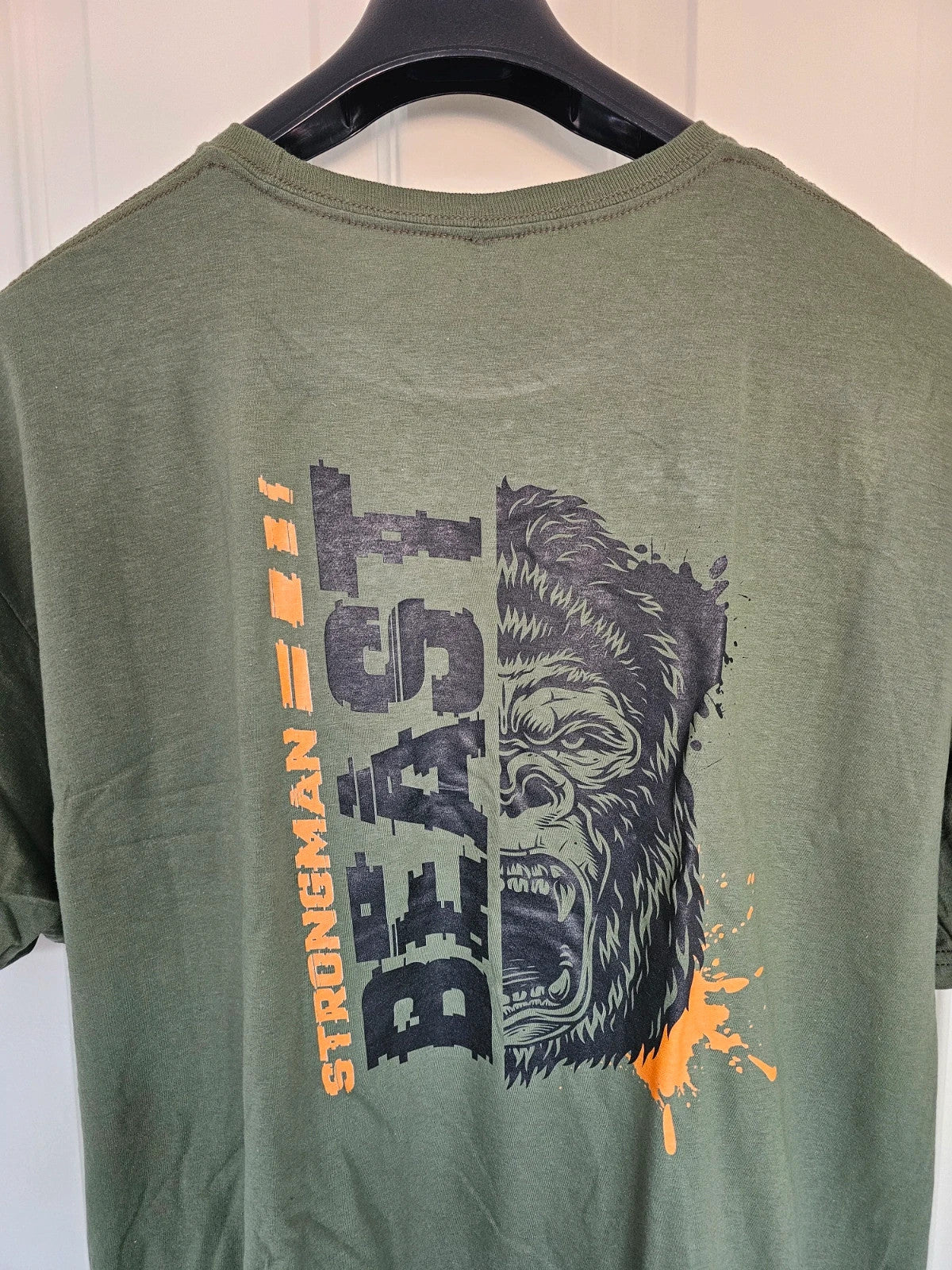 Gymtier strongman beast T-shirt men gym tee cotton mix activewear casual graphic green  2XL