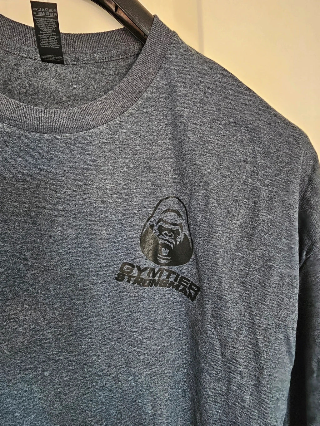 Gymtier strongman beast T-shirt men gym tee cotton mix graphic regular activewear casual navy 2XL