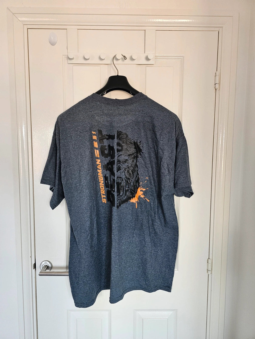 Gymtier strongman beast T-shirt men gym tee cotton mix graphic regular activewear casual navy 2XL