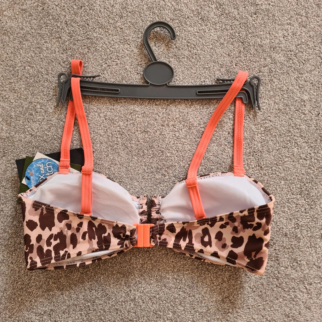 Regatta Aceana III bikini top leopard print women UPF50+ adjust straps claps metal brown/beige M/10