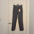 Stradivarius wide-leg tailored trousers women straight mid-waist darts front pockets dark grey S/8