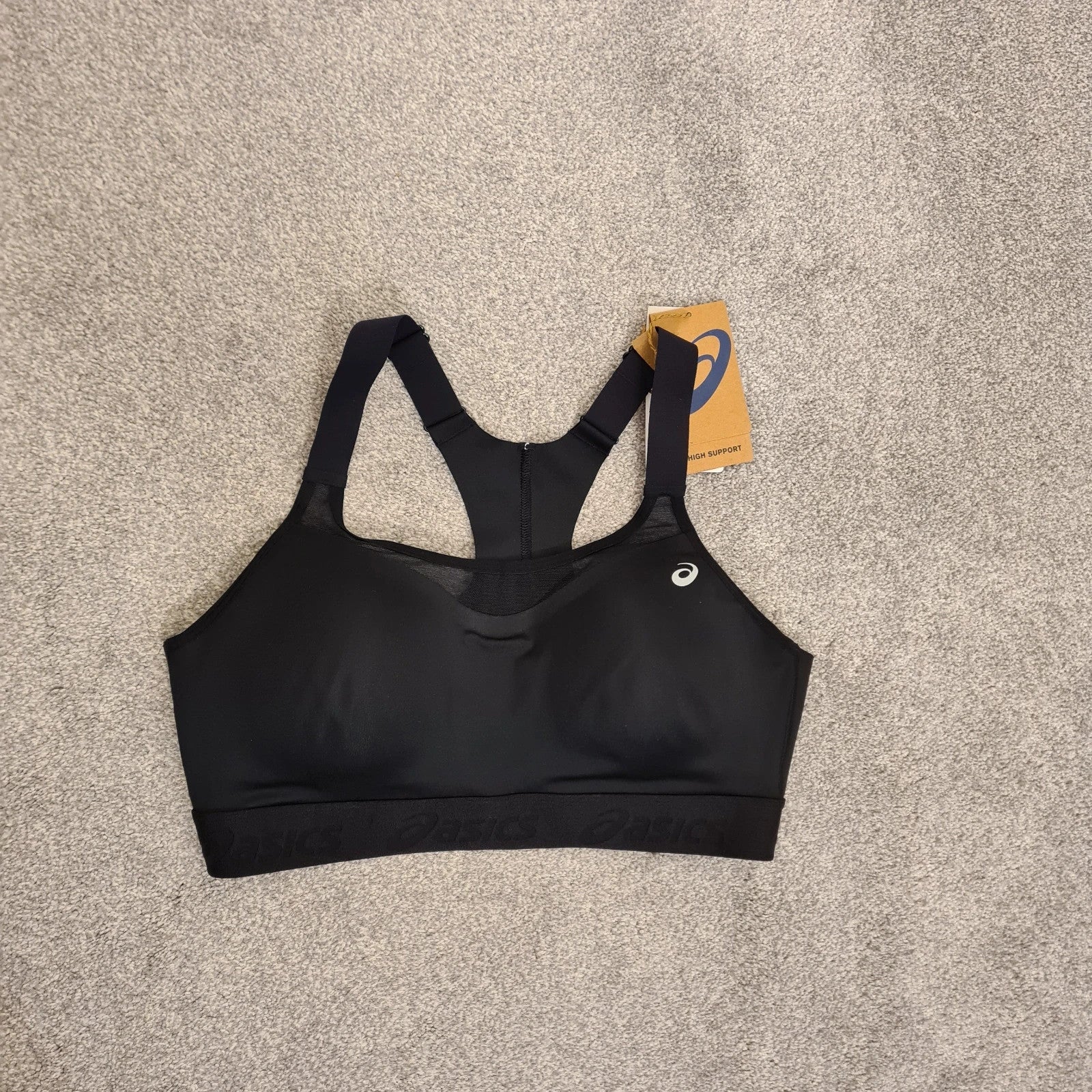 Asics Road combination bra women performance run high support sport padded non wire black 38B/85B