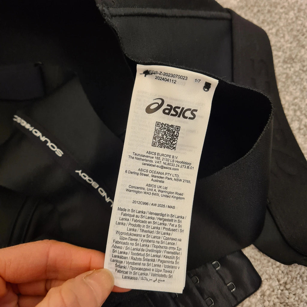 Asics Road combination bra women performance run high support sport padded non wire black 38B/85B