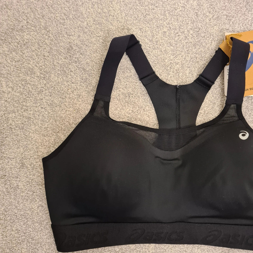 Asics Road combination bra women performance run high support sport padded non wire black 38B/85B