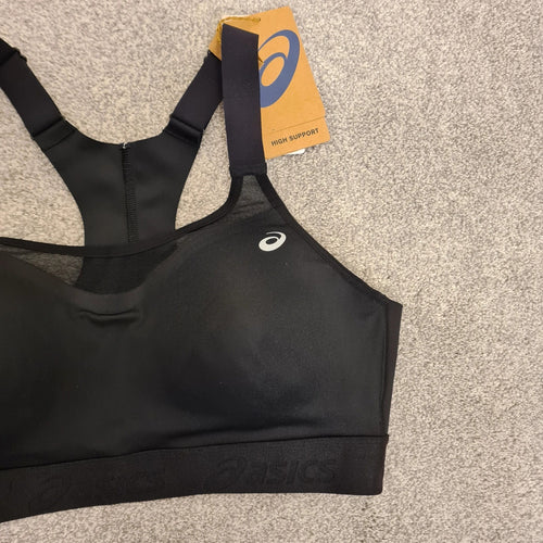 Asics Road combination bra women performance run high support sport padded non wire black 38B/85B