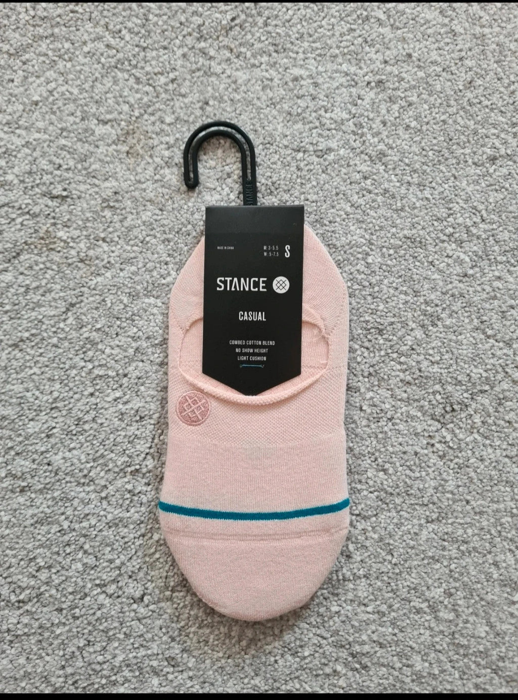 Stance icon no show height cotton blend socks women seamless toe closure pink casual S/UK3-5,5