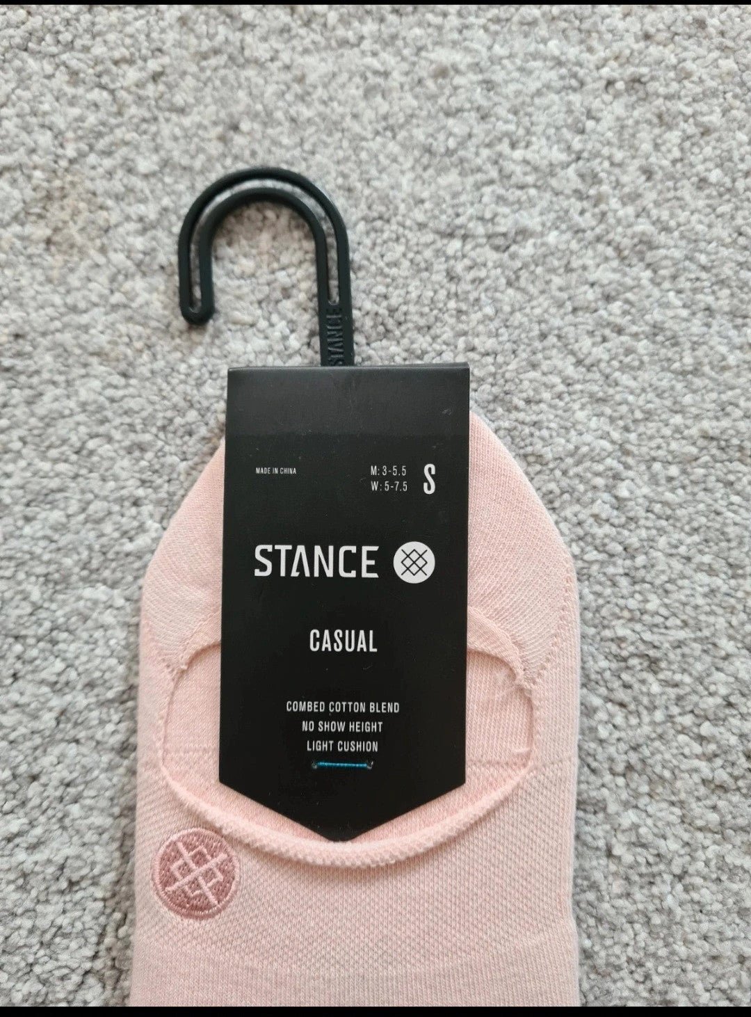 Stance icon no show height cotton blend socks women seamless toe closure pink casual S/UK3-5,5