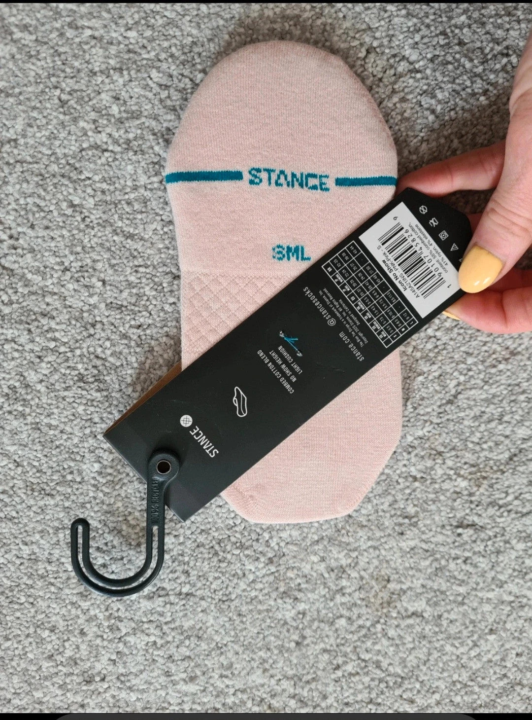 Stance icon no show height cotton blend socks women seamless toe closure pink casual S/UK3-5,5