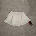 Ego mid rise ruffle detail shorts women cotton touch lace elastic waist party outfit white S/8