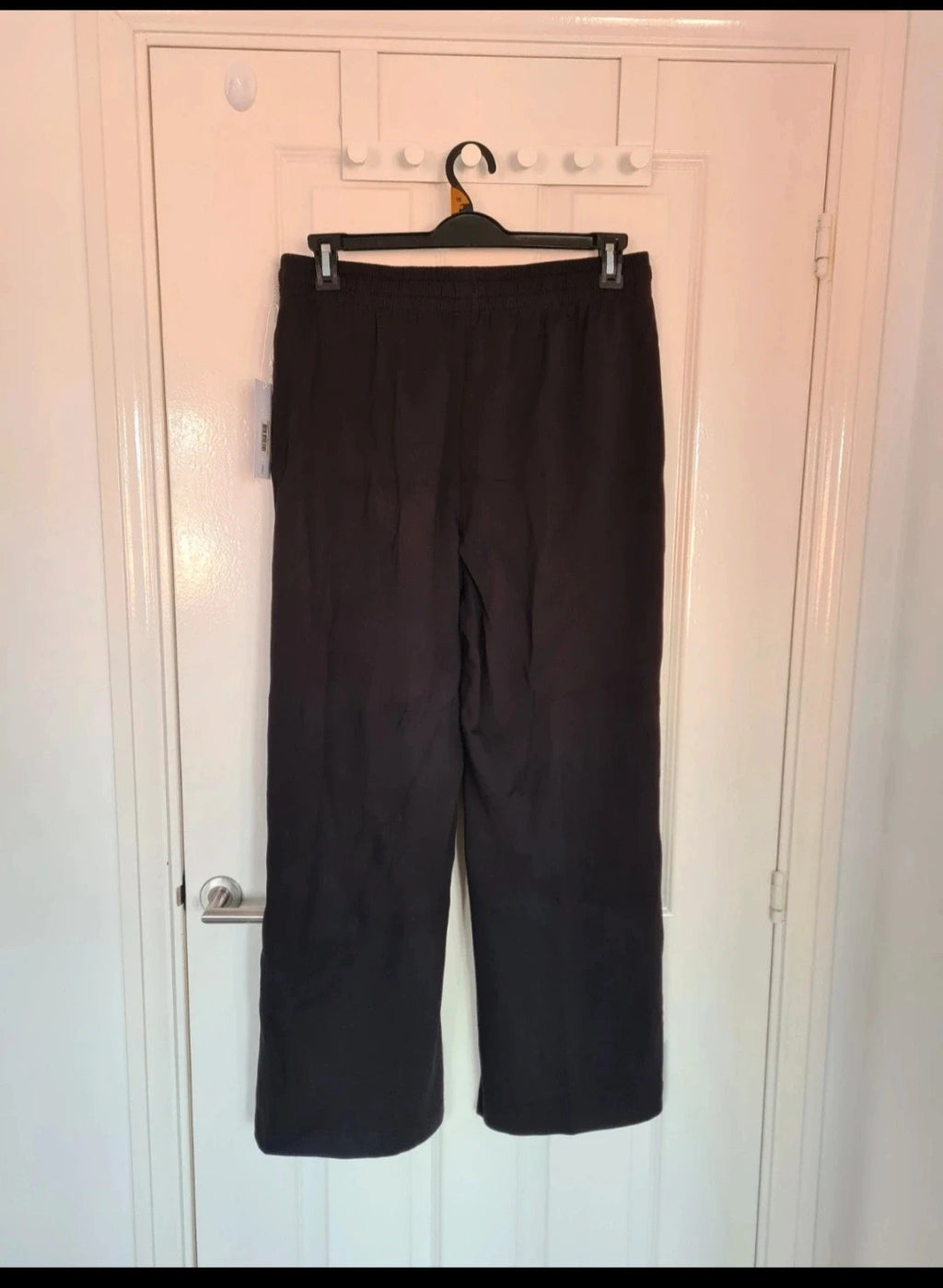 BOODY Straight wide leg sweatpants women cotton bamboo jersey relaxed fit high waist black L/14