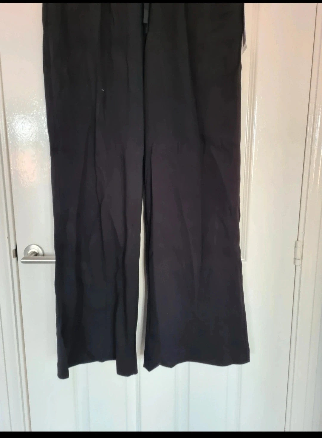 BOODY Straight wide leg sweatpants women cotton bamboo jersey relaxed fit high waist black L/14