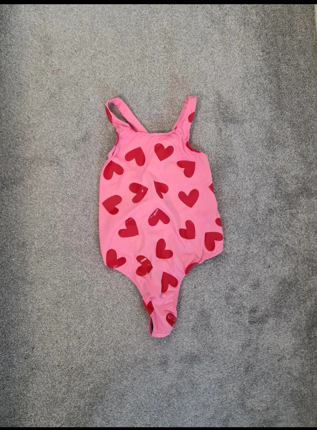 Pole boxx women pink hearts sticky bodysuit high-cut racer back stretchy dance performance XL/14