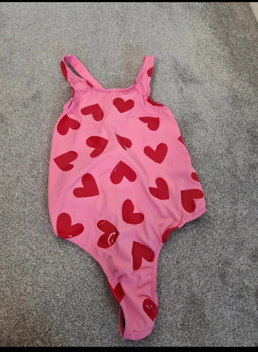 Pole boxx women pink hearts sticky bodysuit high-cut racer back stretchy dance performance XL/14