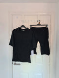 Generic activewear set short sleeve top/T-shirt shorts women co-ord running cycling black L/12