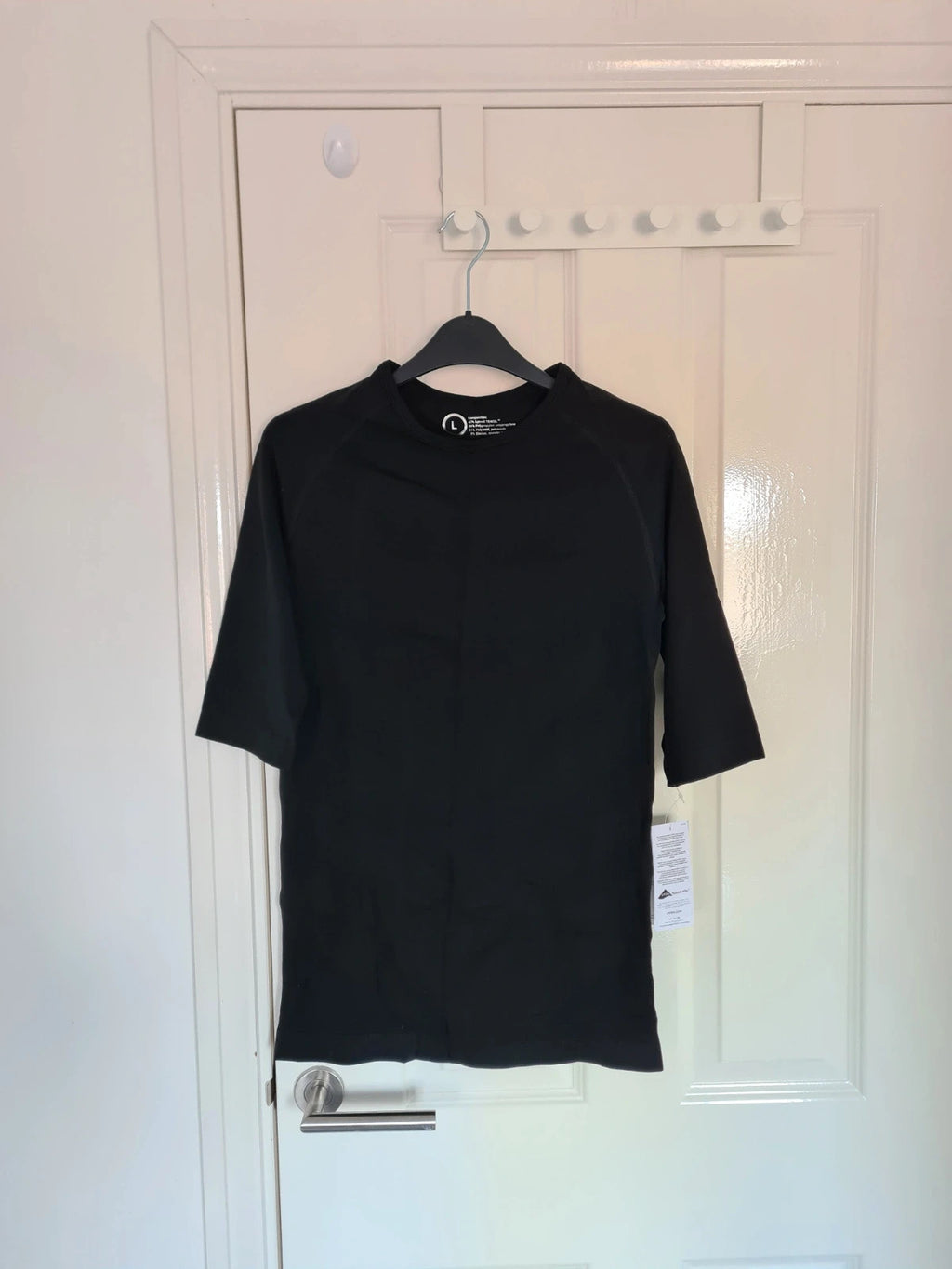 Generic activewear set short sleeve top/T-shirt shorts women co-ord running cycling black L/12