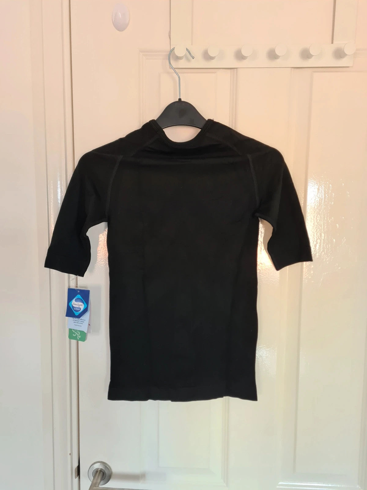 Generic activewear set short sleeve top/T-shirt shorts women co-ord running cycling black XS/6