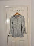 Shein ribbed half zip neck hoodie women loose fit casual lounge sweater grey 2XL/16